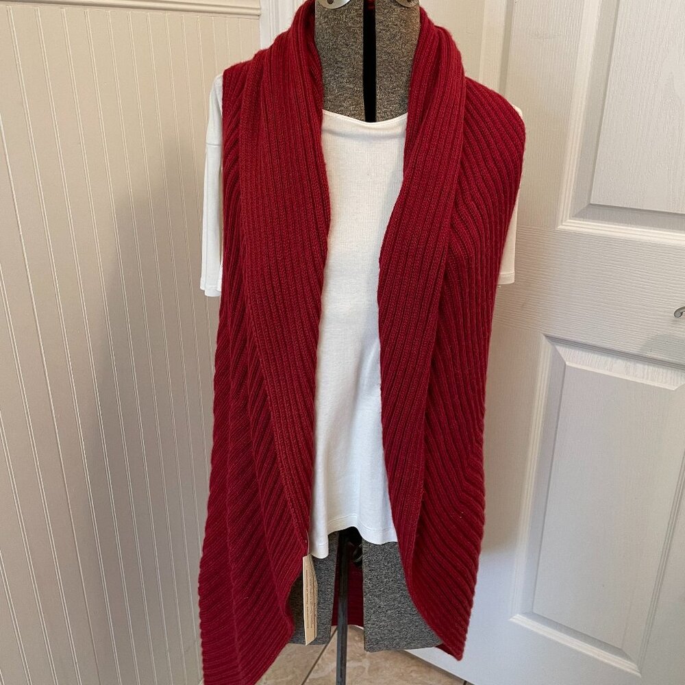 NWT Arte Meche Baby Alpaca Red Long Sweater Vest 100% Alpaca